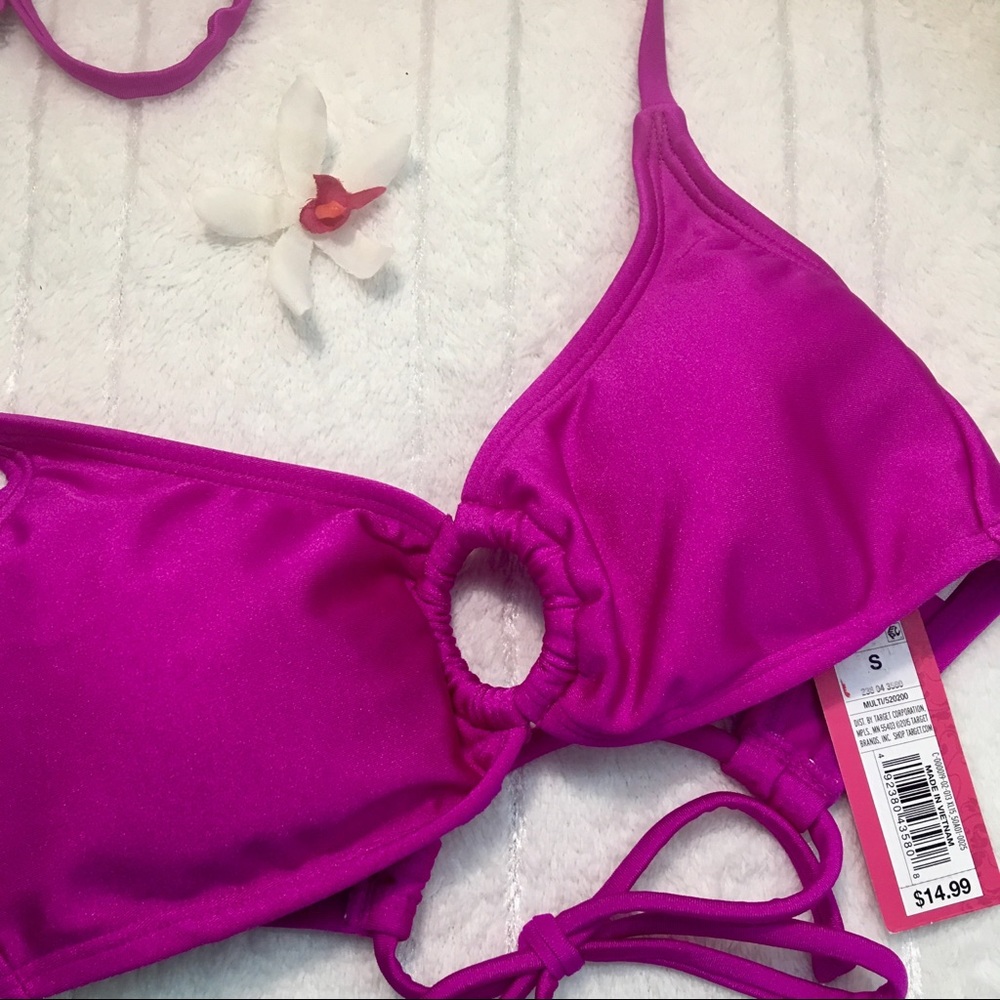 Purple string bikini top